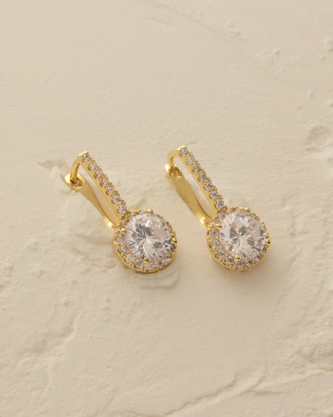 Candongas Halo Crystal 12 mm Oro Laminado