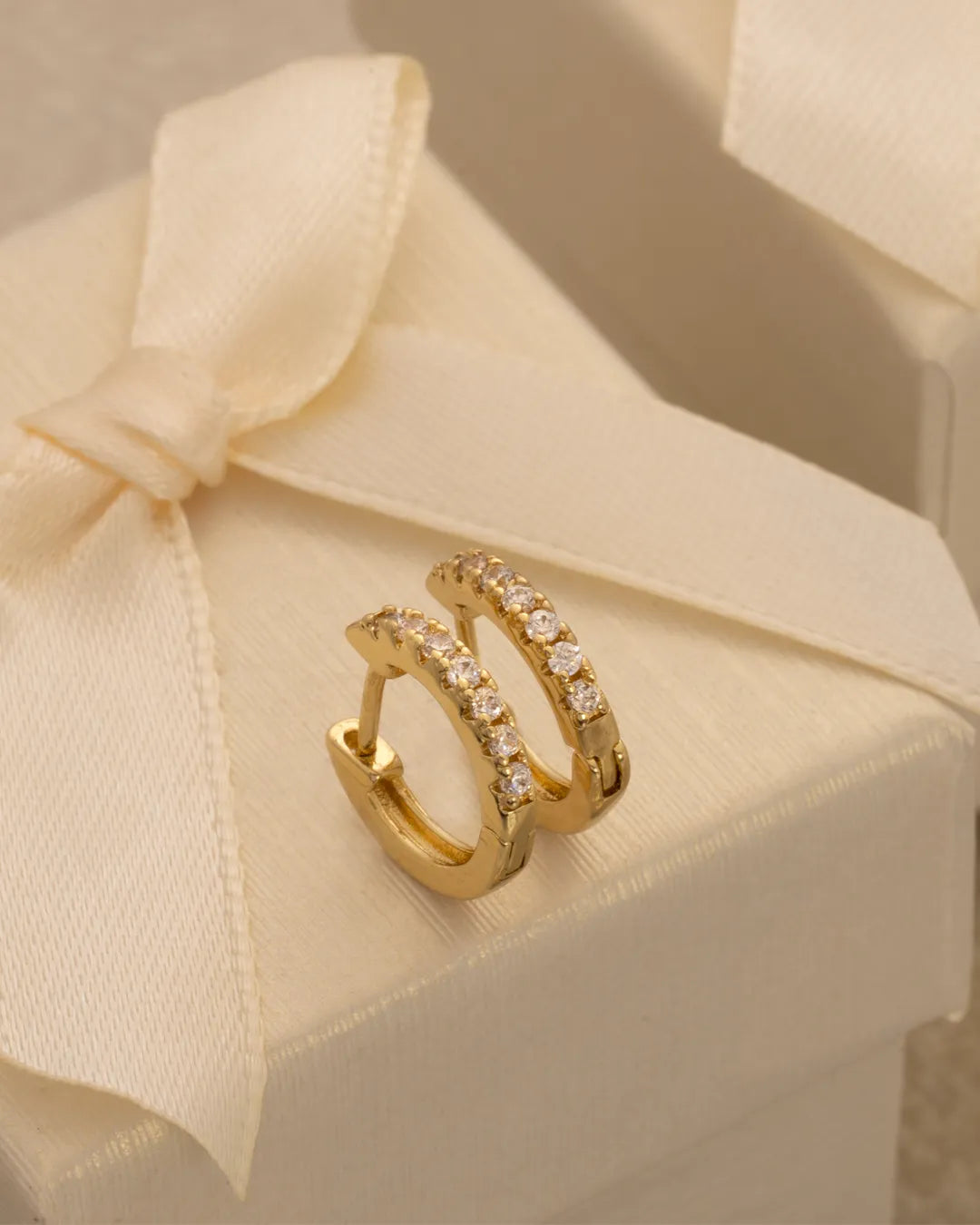 Candongas Fine Crystal 12 mm Oro Laminado