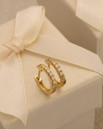 Candongas Fine Crystal 12 mm Oro Laminado