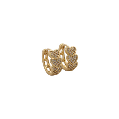 Candongas Heart Circones 15 mm en Oro Laminado