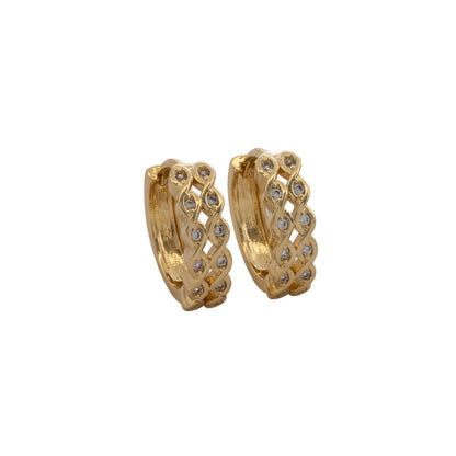 Candongas Interlace 15 mm en Oro Laminado
