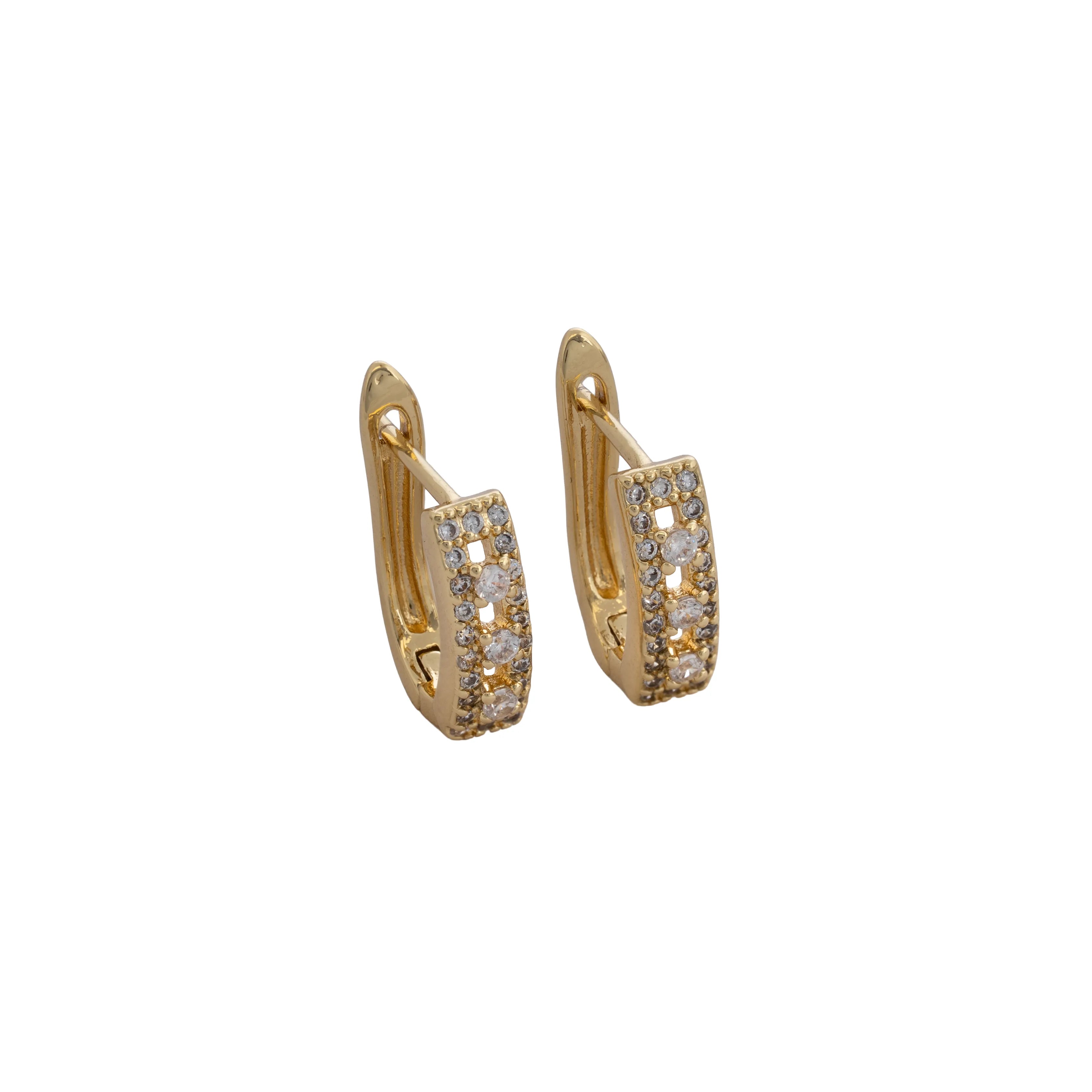 Candongas Parallel Circones 14 mm en Oro Laminado