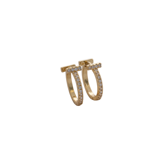 Candongas Trazo Áurea 16 mm en Oro Laminado