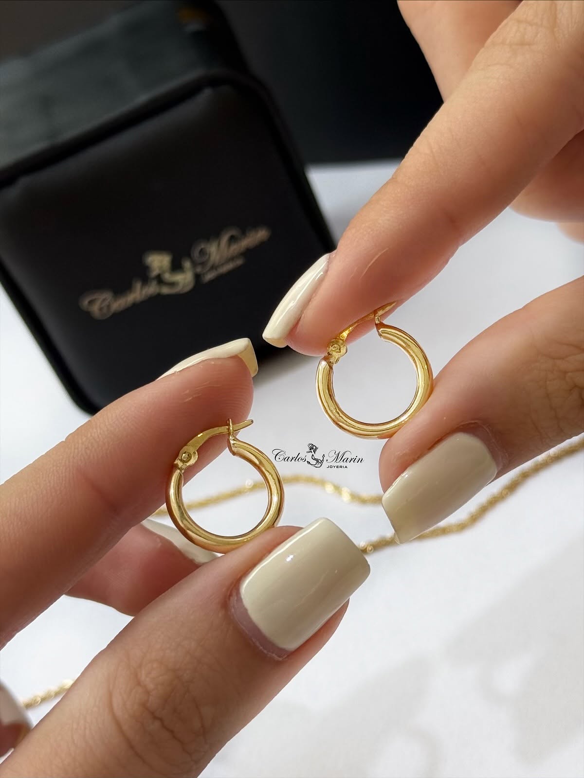 Candongas Lisas 15 mm en Oro 18K