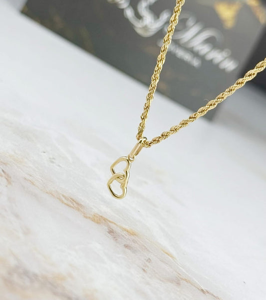 Dije Corazones Unidos Por Siempre En Oro de 18k