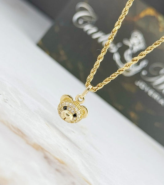 Dije Osito Teddy Con Circones en Oro 18k