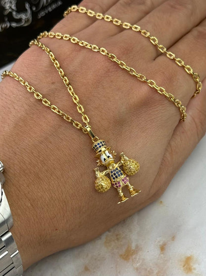Dije Tío Rico McPato en Oro de 18K