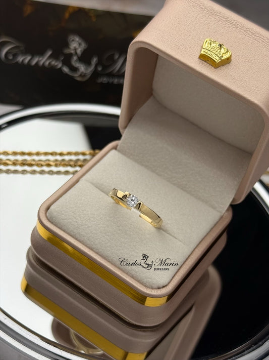 Anillo Solitario oro 18k