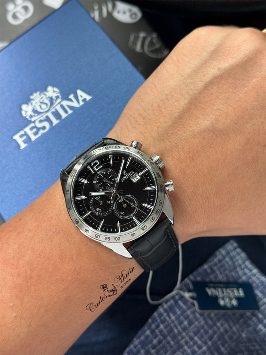 Reloj Festina con Correa de Cuero Negra  F16760/4