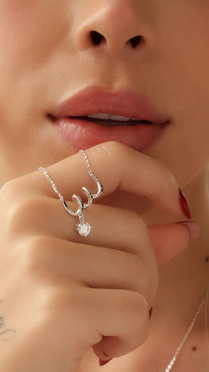 Gargantilla Wave Crystal con Cadena de 40 cm + Extensión EN Plata