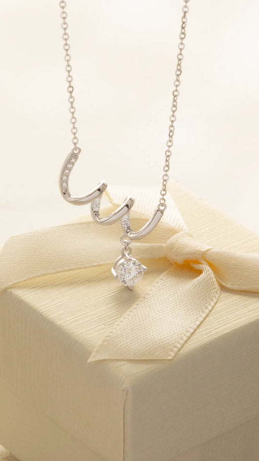 Gargantilla Wave Crystal con Cadena de 40 cm + Extensión EN Plata