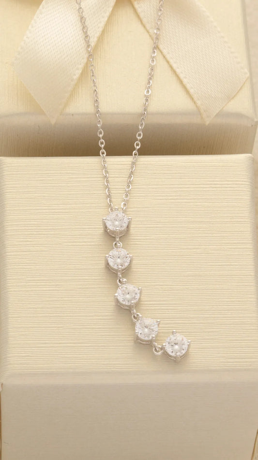 Gargantilla Cascada Crystal 40 cm + Extensión en Plata