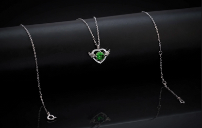 Gargantilla Angelique Green – 45 cm en Plata