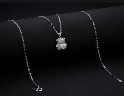 Gargantilla Crystal Teddy – 45 cm en Plata
