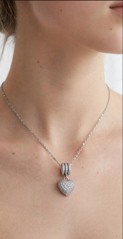 Gargantilla Cuore Brillante – 45 cm en Plata