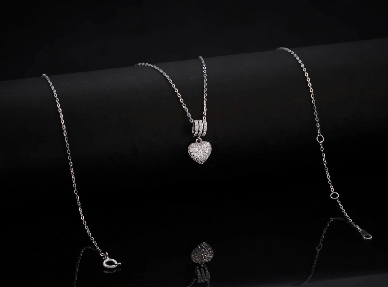 Gargantilla Cuore Brillante – 45 cm en Plata