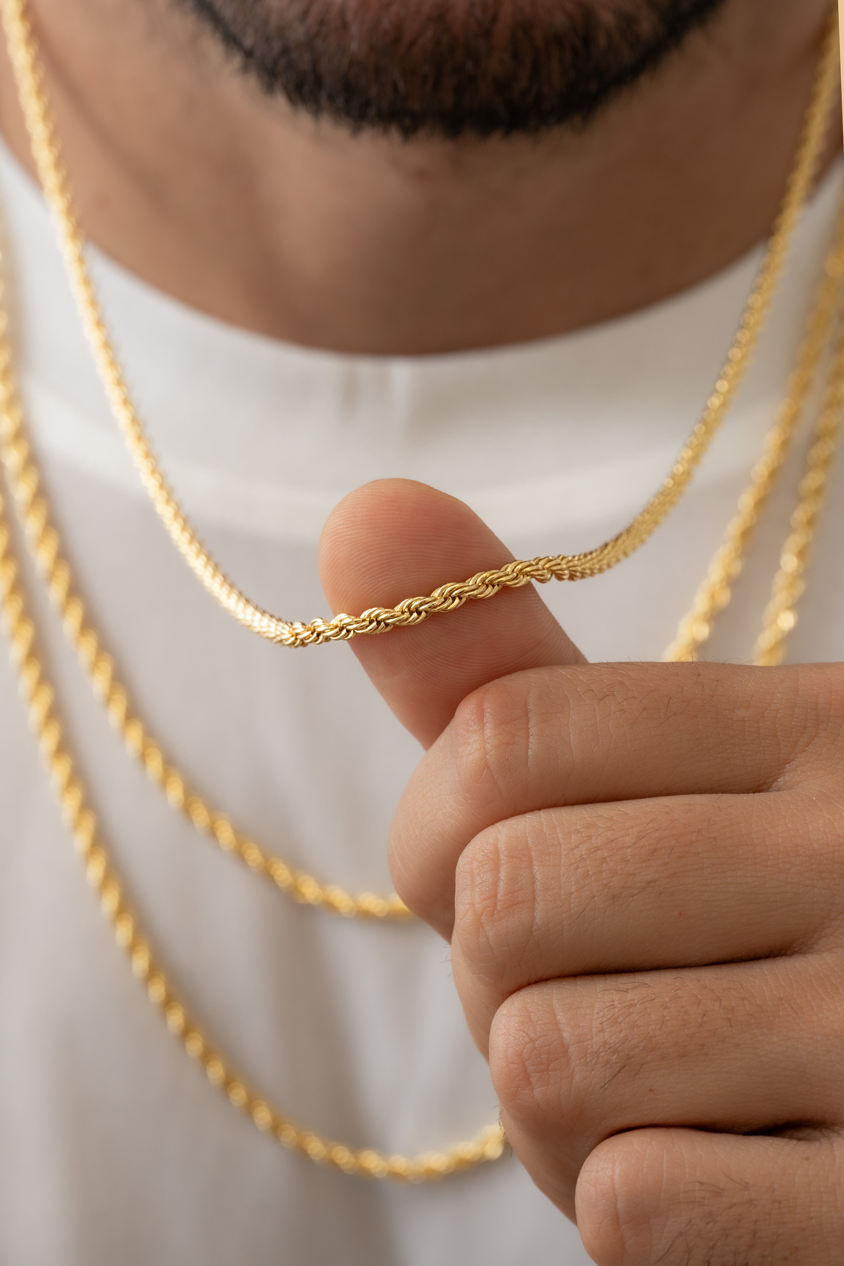 Cadena Lazo 3 mm – 65 cm en Oro Laminado