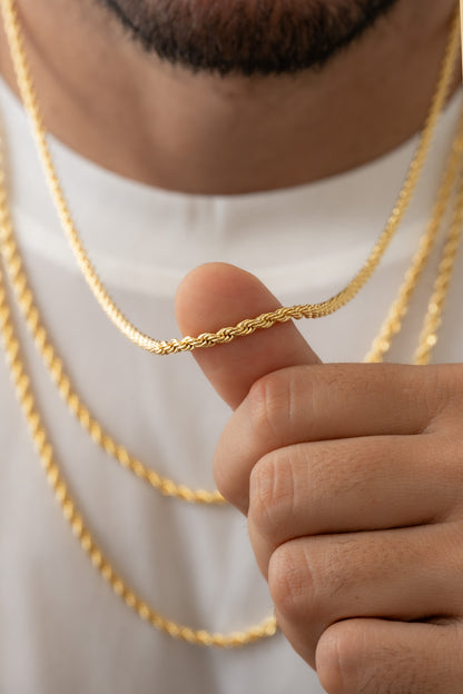Cadena Lazo 3 mm – 65 cm en Oro Laminado
