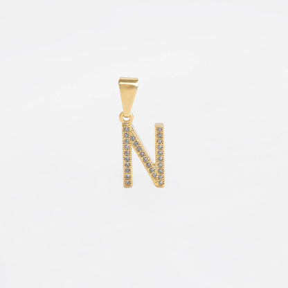 Dije Letras N en Oro Laminado