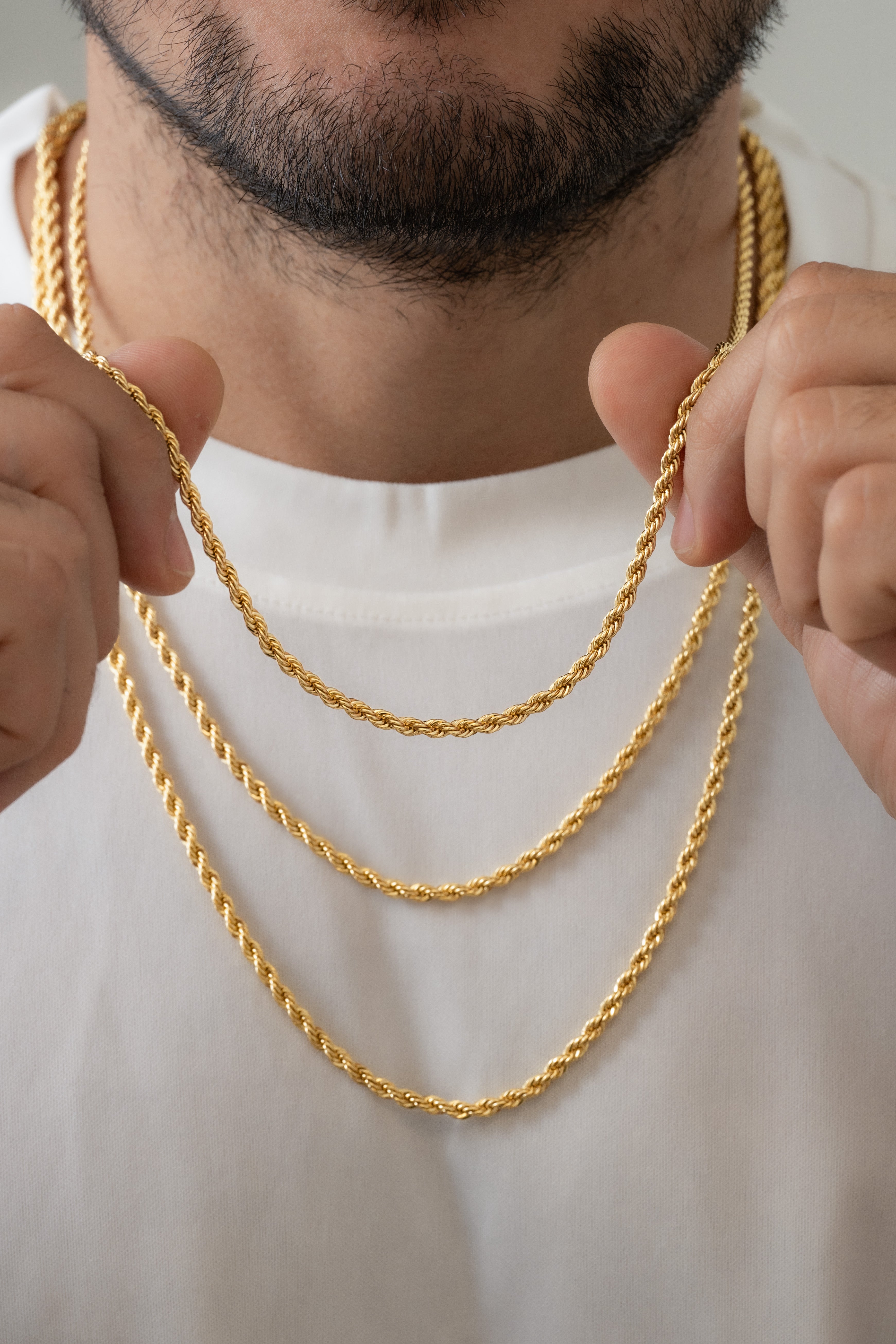 Cadena Lazo 3 mm – 65 cm en Oro Laminado