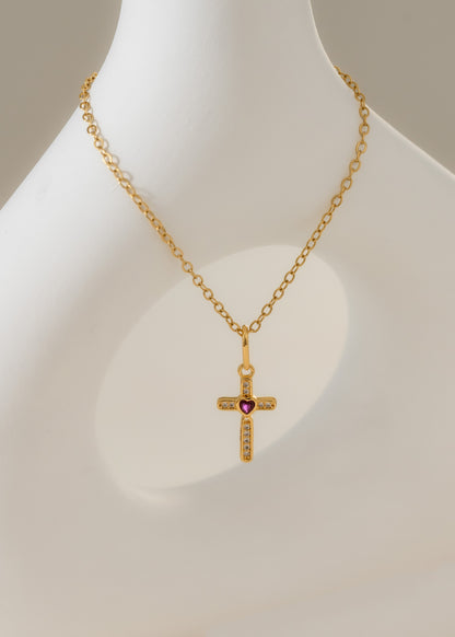 Dije Cruz Lovely en Oro Laminado