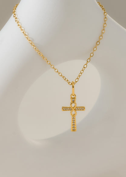 Dije Cruz Infinity en Oro Laminado