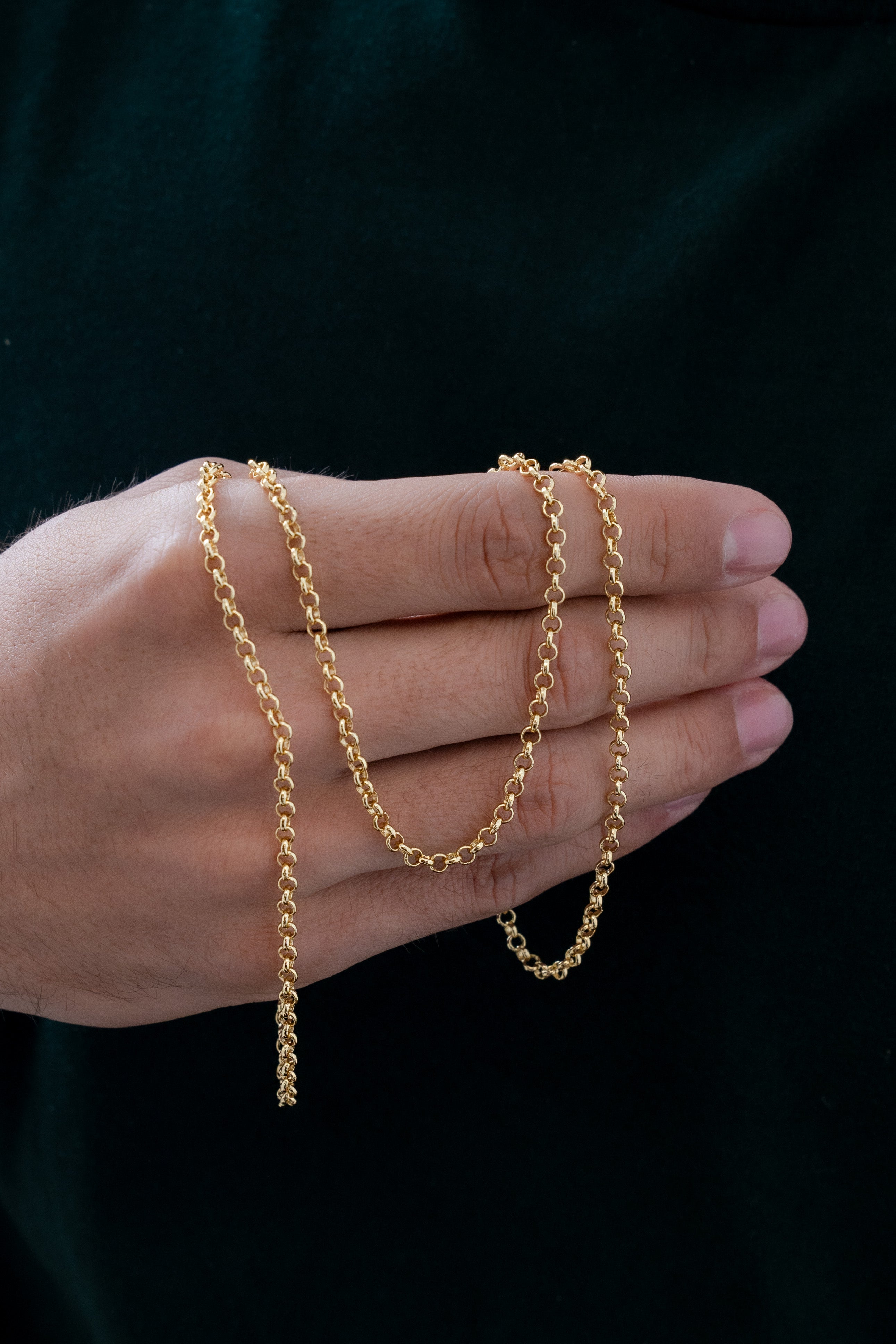 Cadena Aros 3 mm – 65 cm Oro Laminado