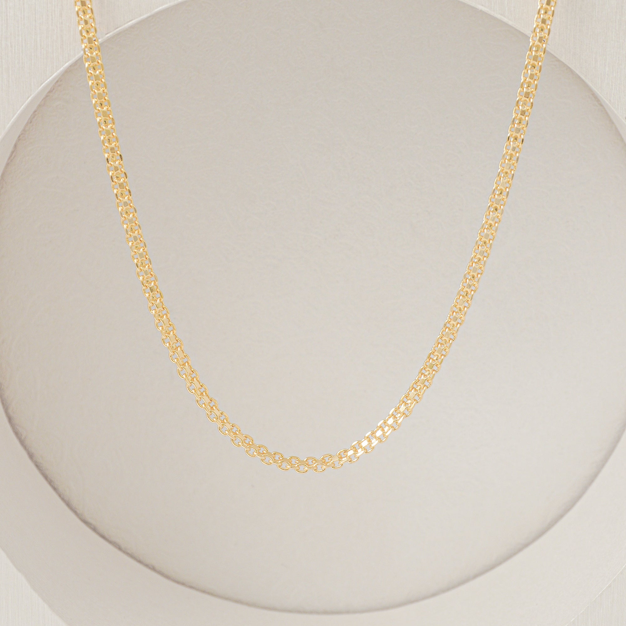 Cadena Tejido Chino 3 mm – 45 cm | Oro Laminado