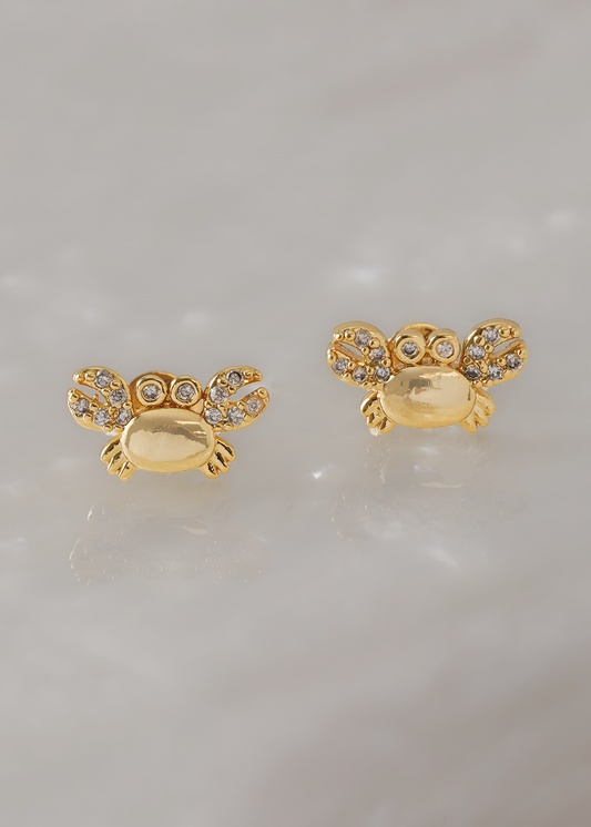 Topos Crab con Circonias Oro Laminado