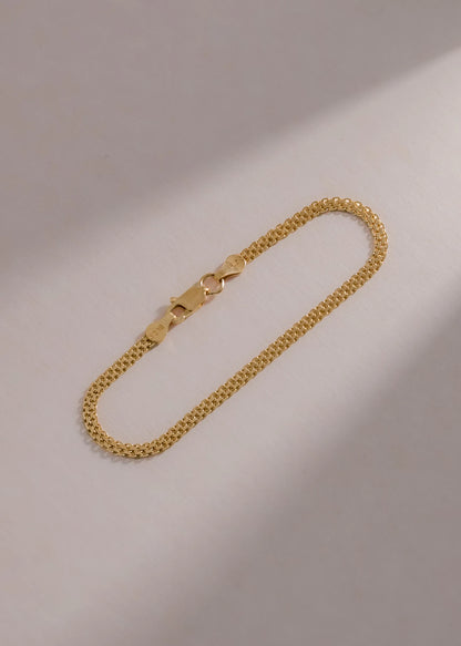 Pulsera China IT 3 mm 16 cm en oro laminado elegante