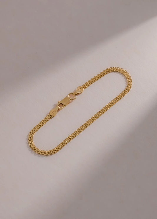 Pulsera China IT 3 mm 16 cm en oro laminado elegante