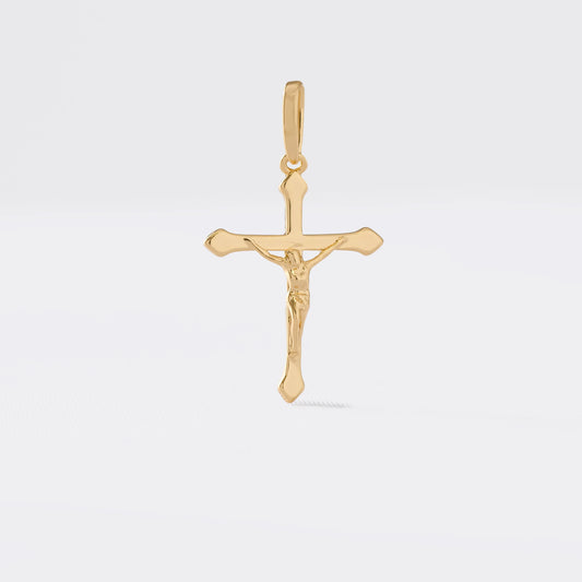 Dije Cruz Cristo en Oro Laminado