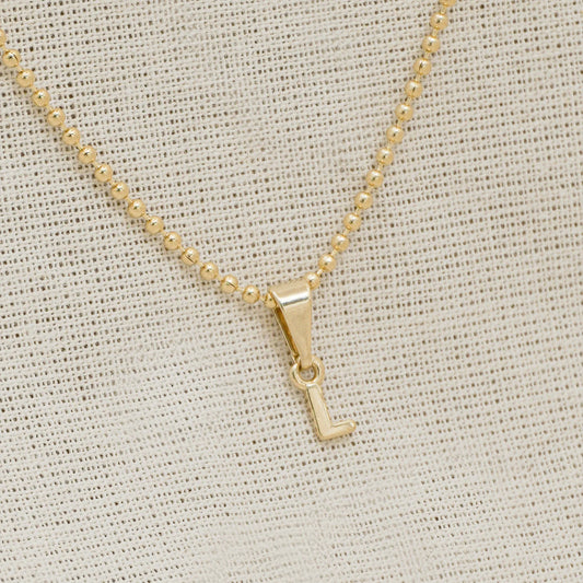 Dije Letra L en Oro Laminado