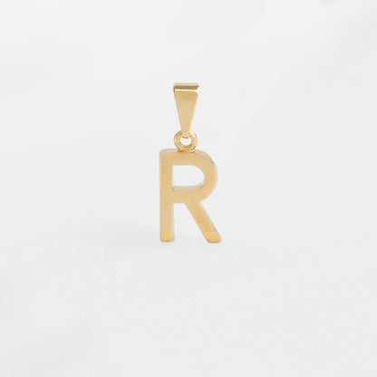 Dije Letras R en Oro Laminado