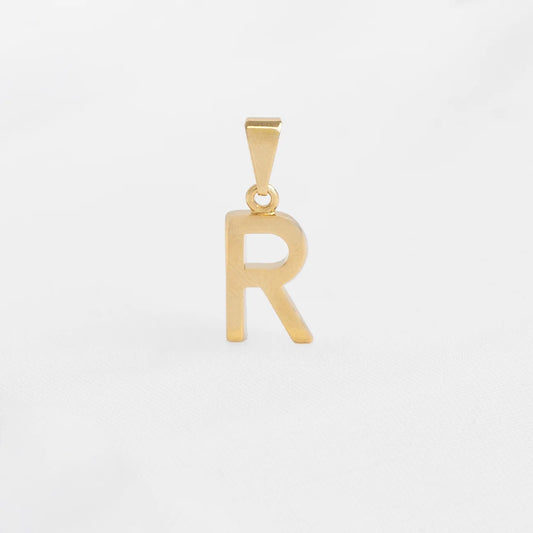 Dije Letras R en Oro Laminado