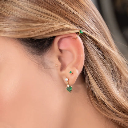 Piercing Fake 1.4 cm Verde Oro Laminado