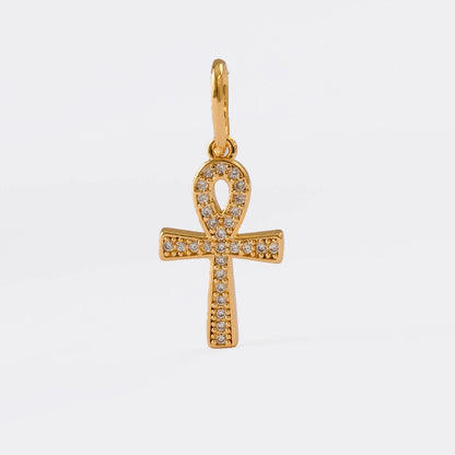 Dije Cruz Ankh en Oro Laminado