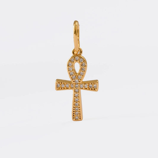 Dije Cruz Ankh en Oro Laminado