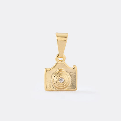 Dije Cámara Fotográfica en Oro Laminado