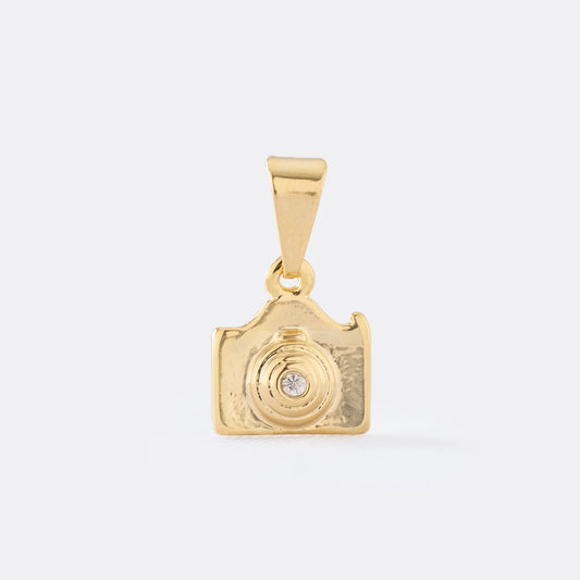 Dije Cámara Fotográfica en Oro Laminado