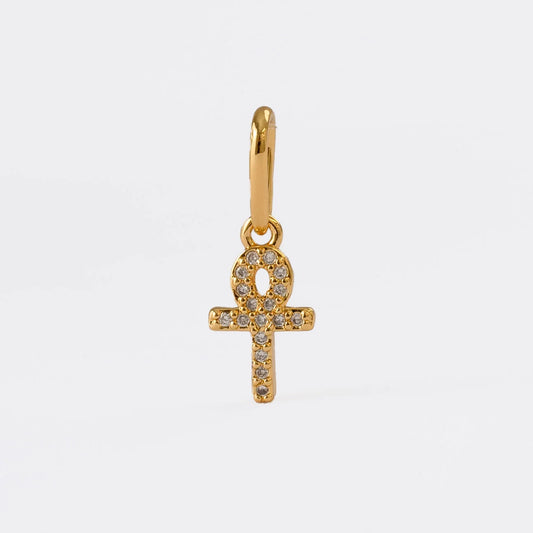 Dije Mini Cruz Ankh en Oro Laminado