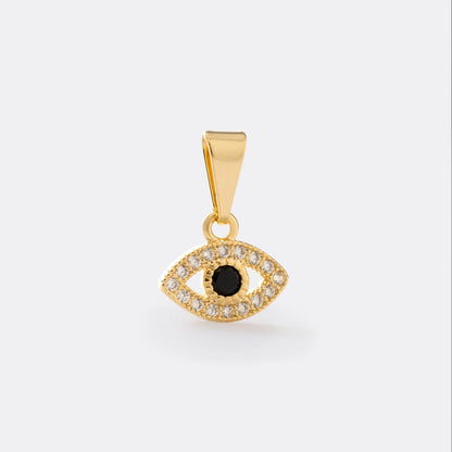 Dije Ojo Turco Mini con Circonias en Oro Laminado