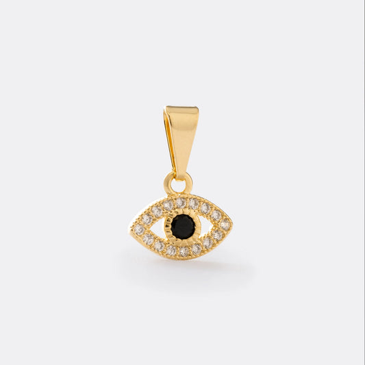 Dije Ojo Turco Mini con Circonias en Oro Laminado