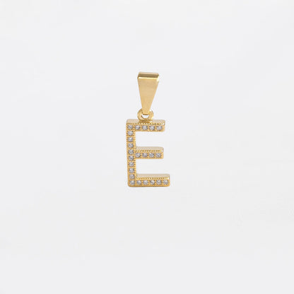 Dije Letras E en Oro Laminado