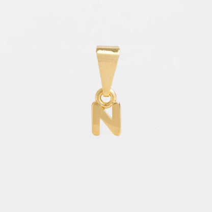 Dije Letra N en Oro Laminado