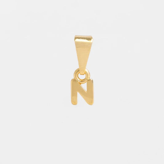 Dije Letra N en Oro Laminado