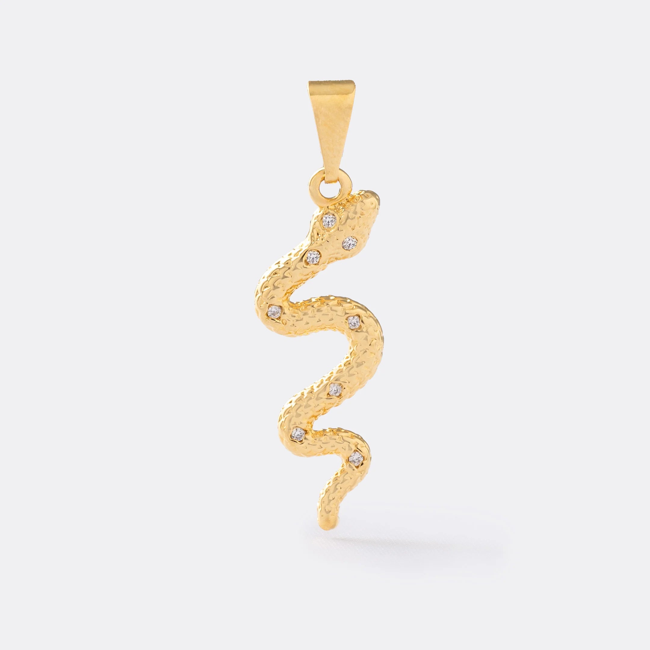 Dije Serpiente con Cristal en Oro Laminado