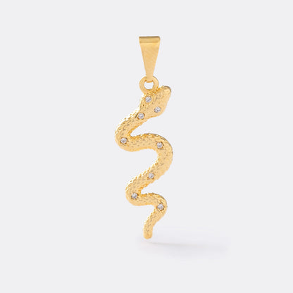 Dije Serpiente con Cristal en Oro Laminado