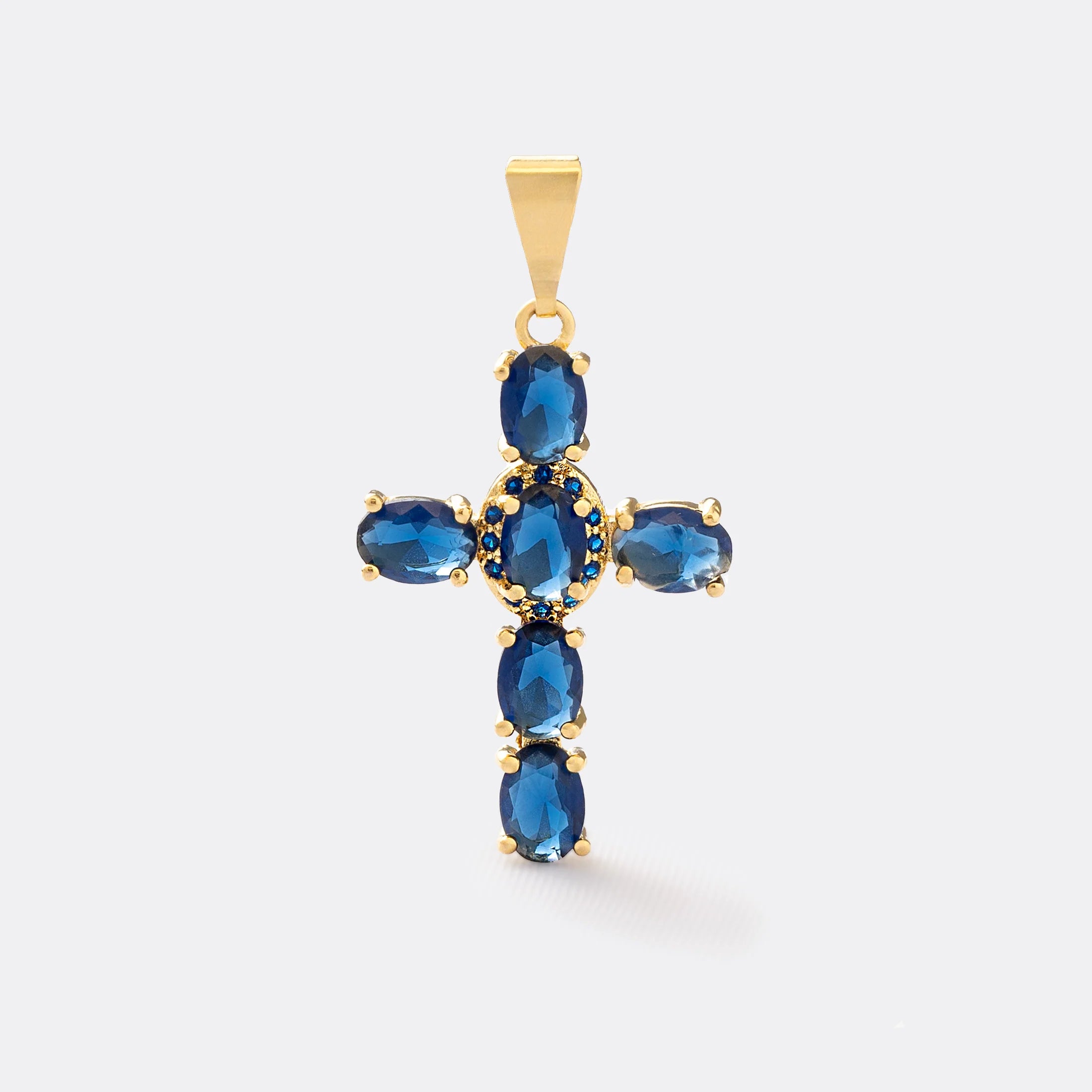 Dije Blue Brightness en Oro Laminado