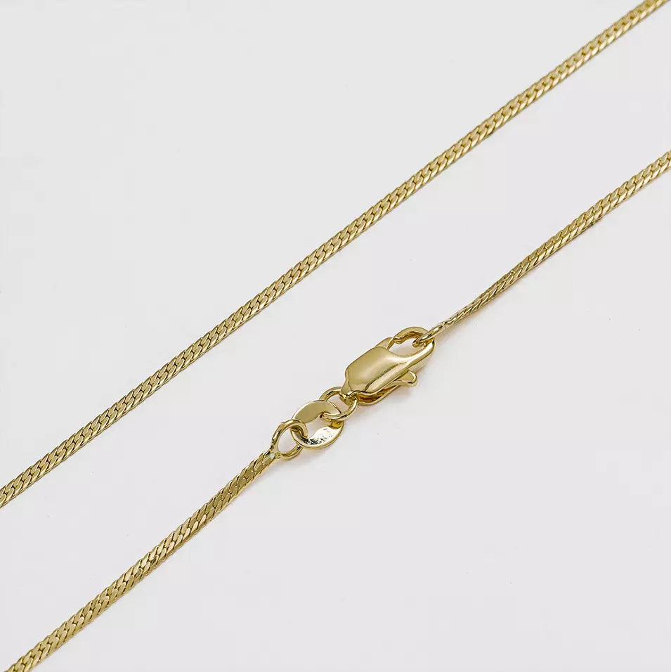Cadena Serpiente Plana Delgada 1 mm – 65 cm en Oro Laminado